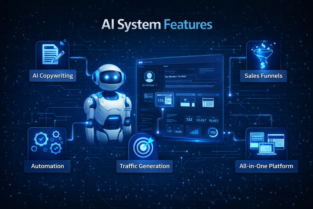 OpenClaw Cracked AI business automation features including copywriting funnels traffic generation and automation system
